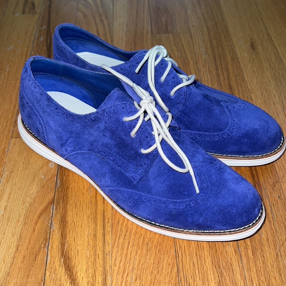 Unworn Cobalt Blue Cole Haan Lunargrand suede Sneakers. Sz 8!